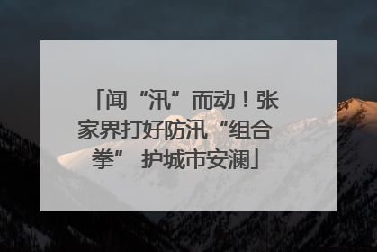 闻“汛”而动！张家界打好防汛“组合拳” 护城市安澜