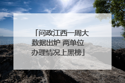 问政江西一周大数据出炉 两单位办理情况上黑榜