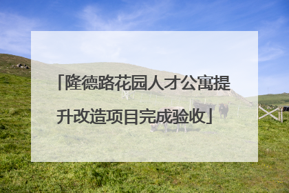 隆德路花园人才公寓提升改造项目完成验收