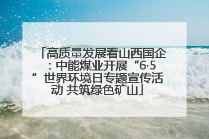 高质量发展看山西国企：中能煤业开展“6·5”世界环境日专题宣传活动 共筑绿色矿山