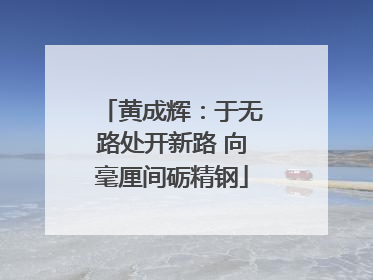 黄成辉：于无路处开新路 向毫厘间砺精钢