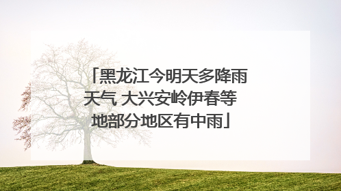 黑龙江今明天多降雨天气 大兴安岭伊春等地部分地区有中雨