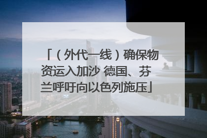 （外代一线）确保物资运入加沙 德国、芬兰呼吁向以色列施压