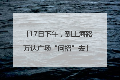 17日下午，到上海路万达广场“问招”去