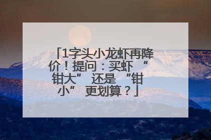 1字头小龙虾再降价！提问：买虾 “钳大” 还是 “钳小” 更划算？