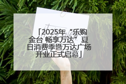 2025年“乐购金台 畅享万达”夏日消费季暨万达广场开业正式启幕