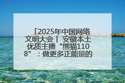 2025年中国网络文明大会丨 安徽本土优质主播“熊猫1108”：做更多正能量的事情 带给大家快乐