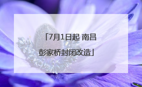 7月1日起 南昌彭家桥封闭改造