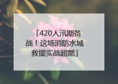 420人汛期备战！这场消防水域救援实战超燃