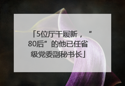 5位厅干履新，“80后”的他已任省级党委副秘书长